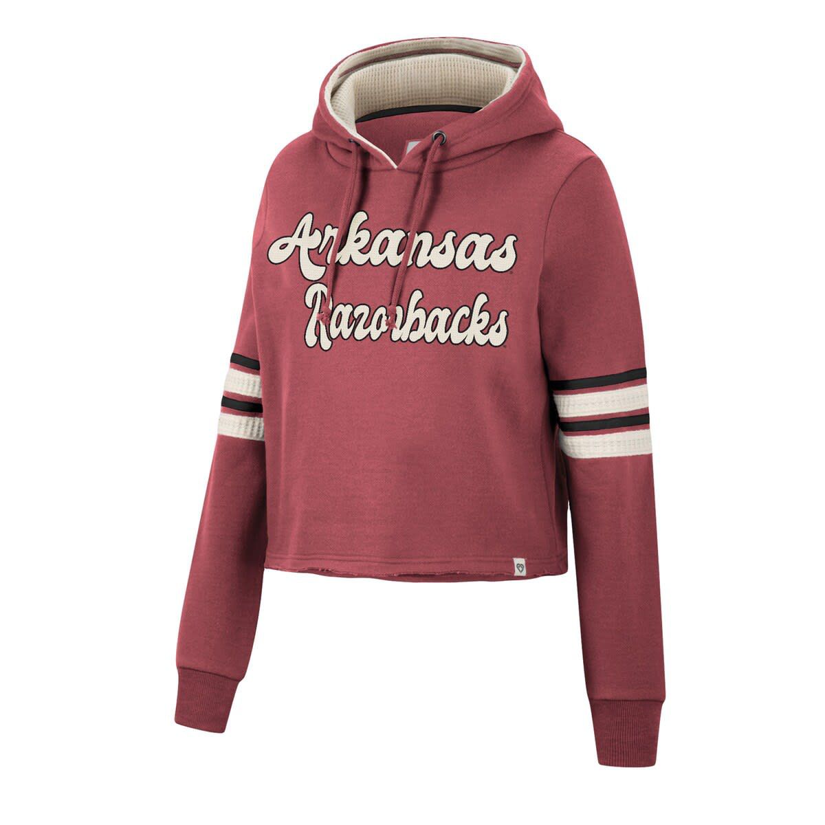 NCAA Arkansas Razorbacks Retro Cropped Pullover Hoodie