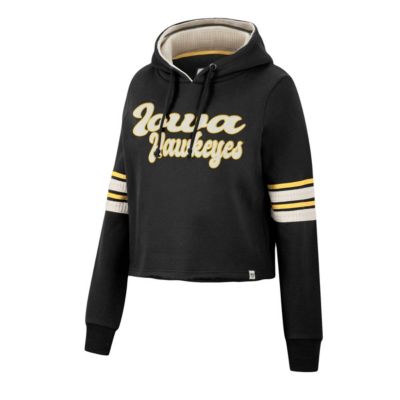 NCAA Iowa Hawkeyes Retro Cropped Pullover Hoodie