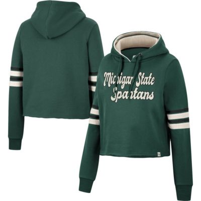 NCAA Michigan State Spartans Retro Cropped Pullover Hoodie