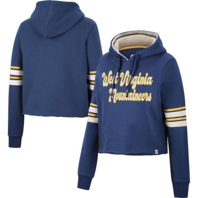 NCAA West Virginia Mountaineers Retro Cropped Pullover Hoodie