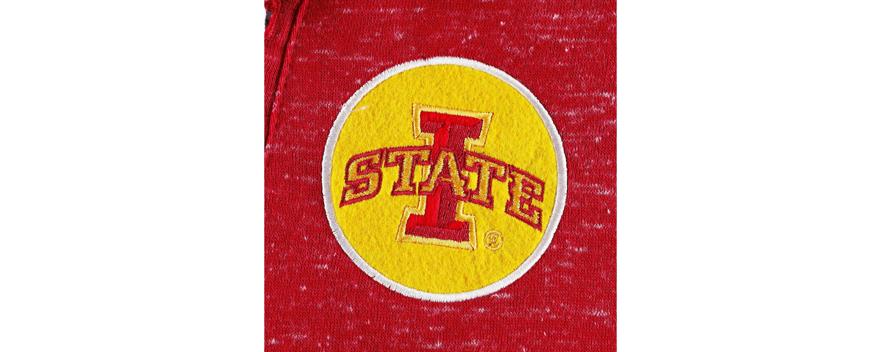 NCAA Iowa State Cyclones The Devil Speckle Lace-Placket Raglan Pullover Hoodie