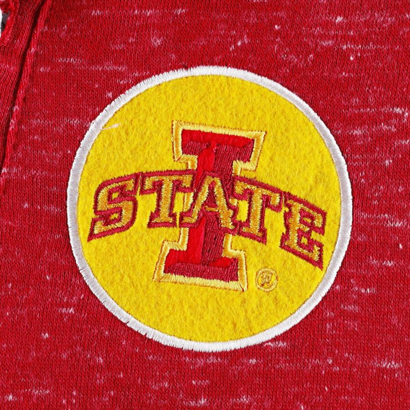 NCAA Iowa State Cyclones The Devil Speckle Lace-Placket Raglan Pullover Hoodie
