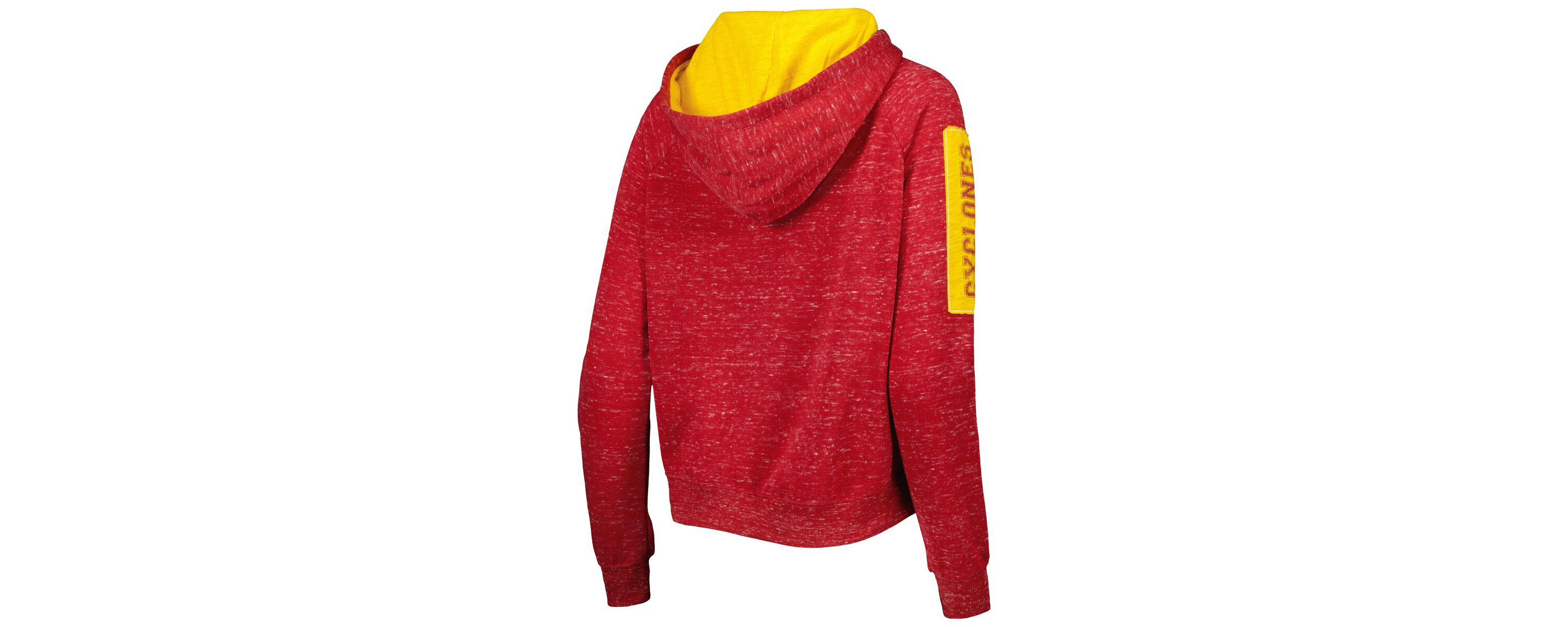 NCAA Iowa State Cyclones The Devil Speckle Lace-Placket Raglan Pullover Hoodie