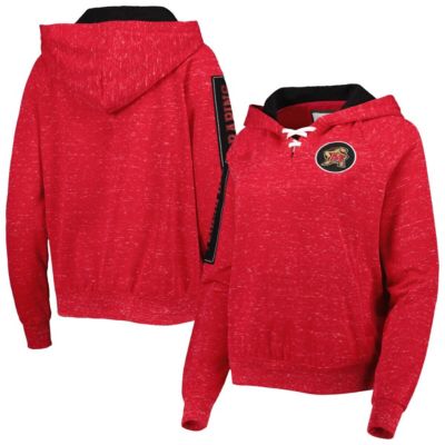 NCAA Maryland Terrapins The Devil Speckle Lace-Placket Raglan Pullover Hoodie