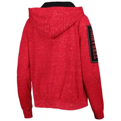 NCAA Maryland Terrapins The Devil Speckle Lace-Placket Raglan Pullover Hoodie