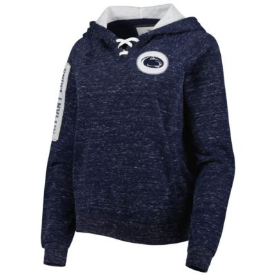 NCAA Penn State Nittany Lions The Devil Speckle Lace-Placket Raglan Pullover Hoodie