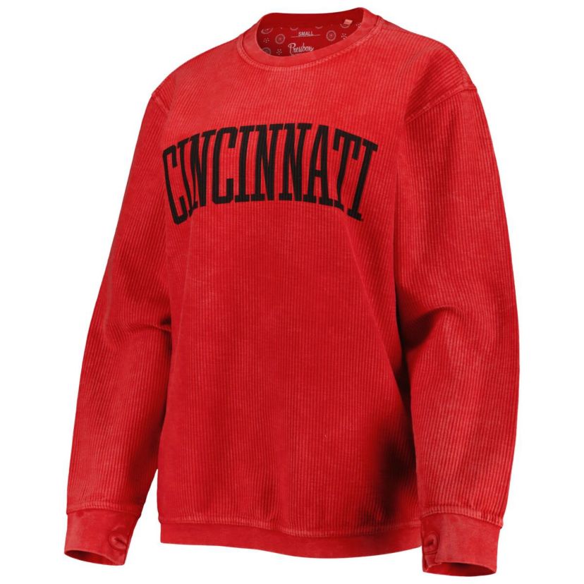 NCAA Cincinnati Bearcats Comfy Cord Vintage Wash Basic Arch Pullover Sweatshirt