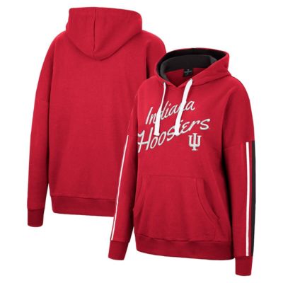 NCAA Indiana Hoosiers Serena Oversized Sleeve Striping Pullover Hoodie