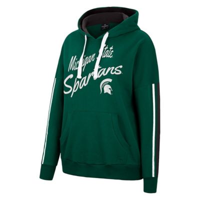 NCAA Michigan State Spartans Serena Oversized Sleeve Striping Pullover Hoodie