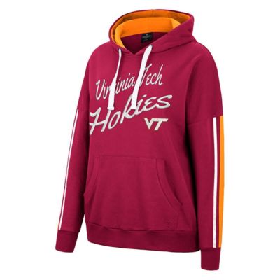 NCAA Virginia Tech Hokies Serena Oversized Sleeve Striping Pullover Hoodie