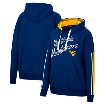 NCAA West Virginia Mountaineers Serena Oversized Sleeve Striping Pullover Hoodie