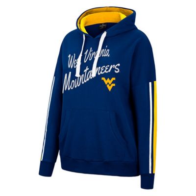 NCAA West Virginia Mountaineers Serena Oversized Sleeve Striping Pullover Hoodie