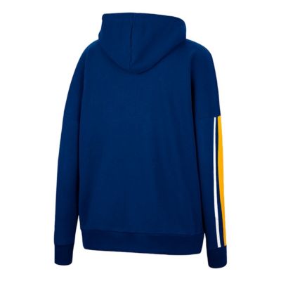 NCAA West Virginia Mountaineers Serena Oversized Sleeve Striping Pullover Hoodie