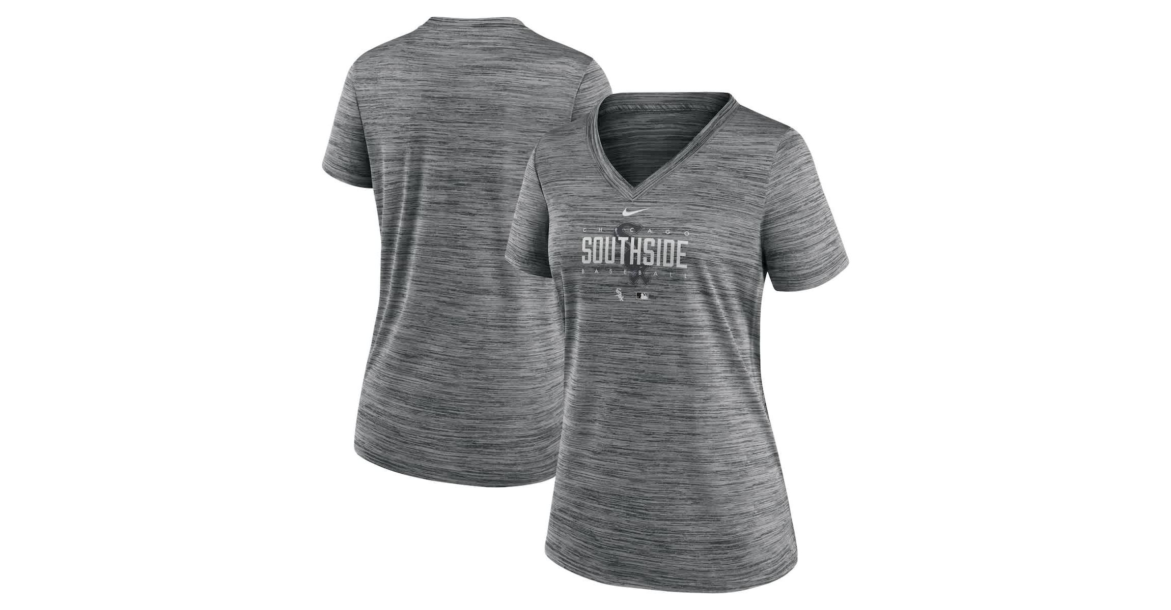 Chicago White Sox MLB Nike Chicago Sox City Connect Velocity Practice Performance V-Neck T-Shirt