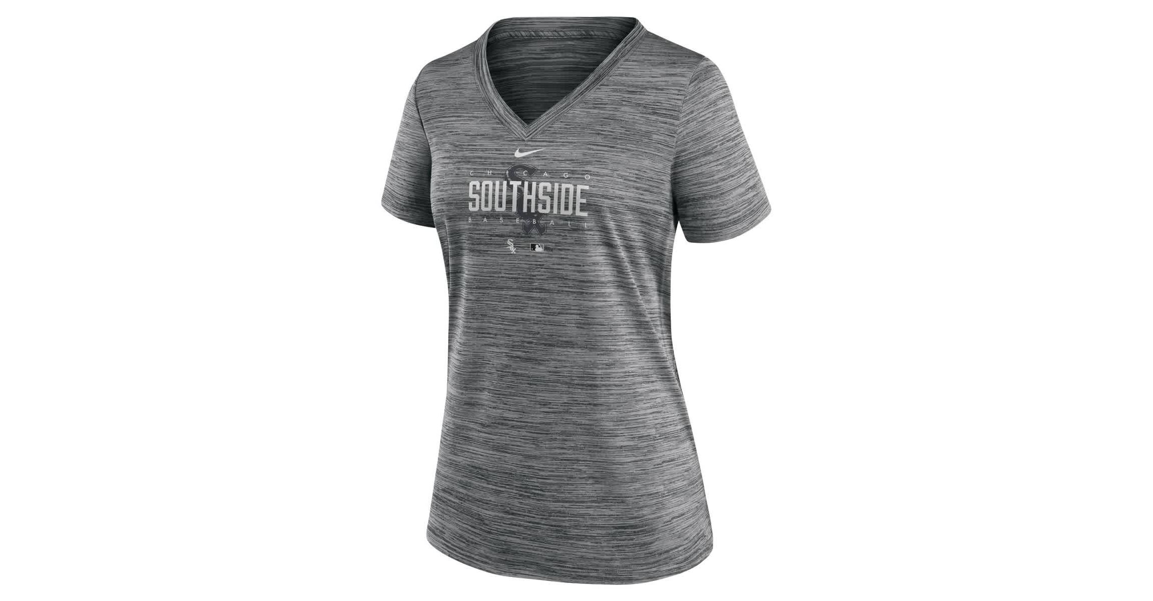 Chicago White Sox MLB Nike Chicago Sox City Connect Velocity Practice Performance V-Neck T-Shirt