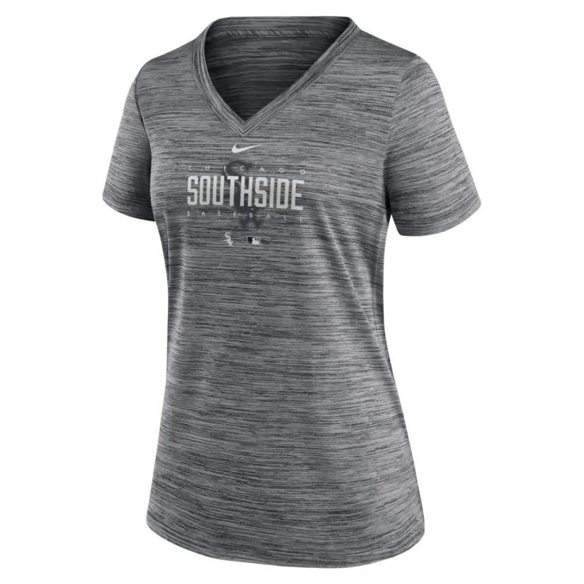 Chicago White Sox MLB Nike Chicago Sox City Connect Velocity Practice Performance V-Neck T-Shirt