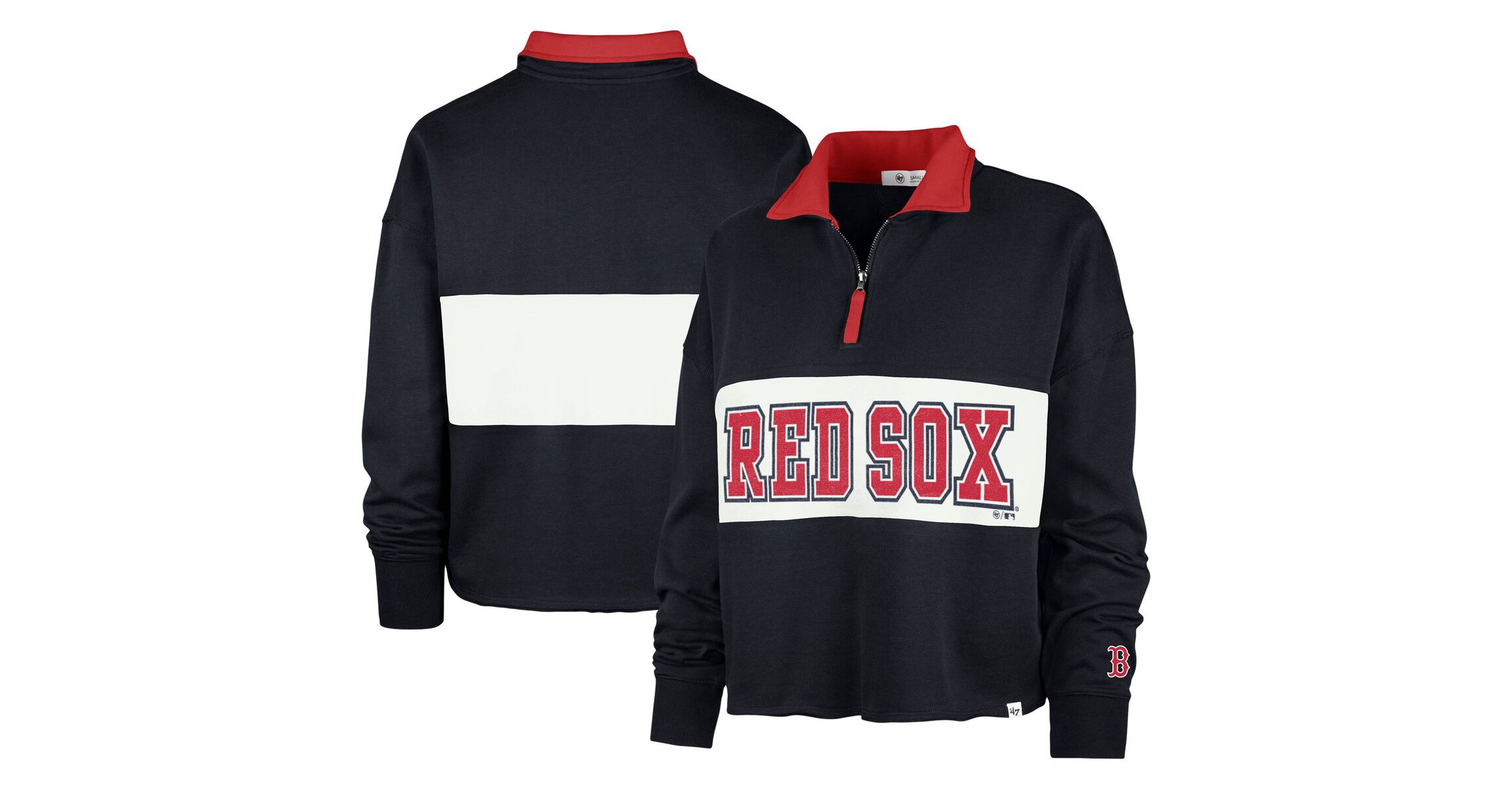 Boston Red Sox MLB Boston Sox Remi Quarter-Zip Cropped Top