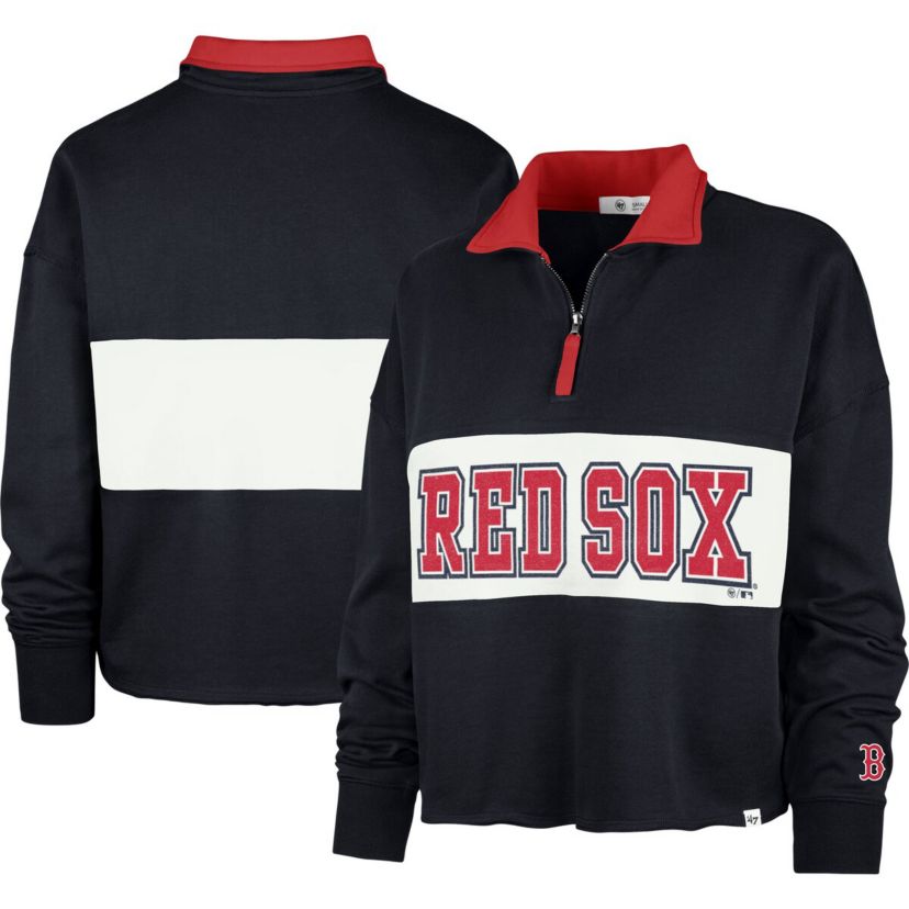 Boston Red Sox MLB Boston Sox Remi Quarter-Zip Cropped Top
