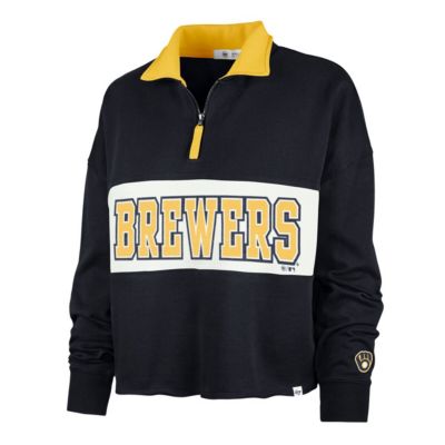 MLB Milwaukee Brewers Remi Quarter-Zip Cropped Top