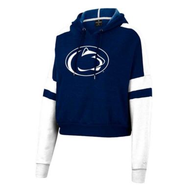 NCAA Penn State Nittany Lions Throwback Stripe Arch Logo Cropped Pullover Hoodie