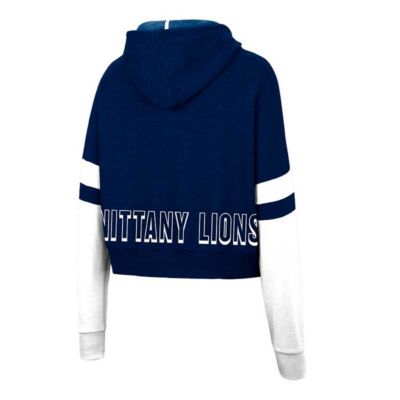 NCAA Penn State Nittany Lions Throwback Stripe Arch Logo Cropped Pullover Hoodie