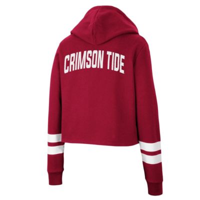 Alabama Crimson Tide NCAA Alabama Tide Throwback Stripe Cropped Pullover Hoodie