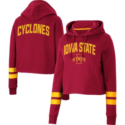 NCAA Iowa State Cyclones Throwback Stripe Cropped Pullover Hoodie