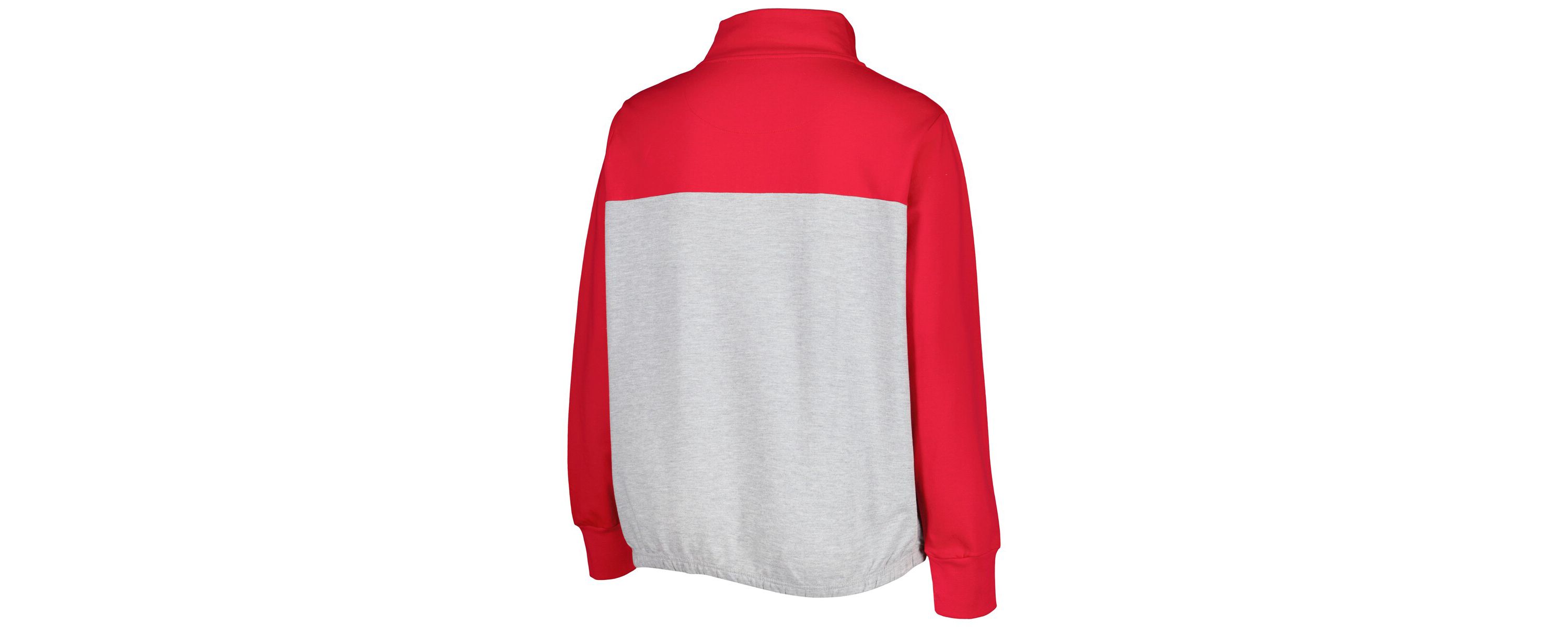 NCAA Heather Gray/Scarlet Ohio State Buckeyes Plus Size Sideline to Sideline Quarter-Zip Top