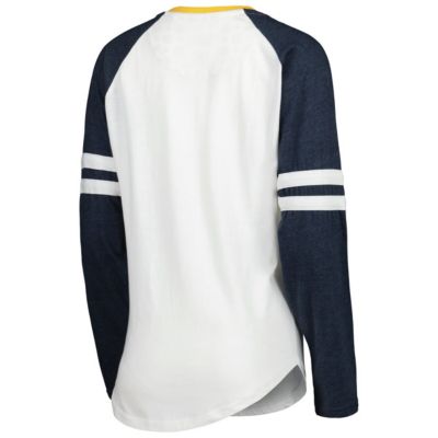 NCAA West Virginia Mountaineers Brooking Sleeve Stripe Raglan Long T-Shirt