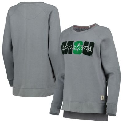 NCAA Michigan State Spartans Pinehurst Chenille Raglan Pullover Sweatshirt