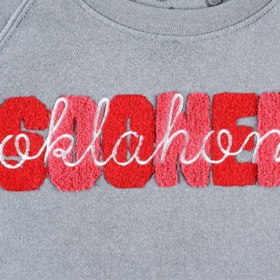 NCAA Oklahoma Sooners Pinehurst Chenille Raglan Pullover Sweatshirt