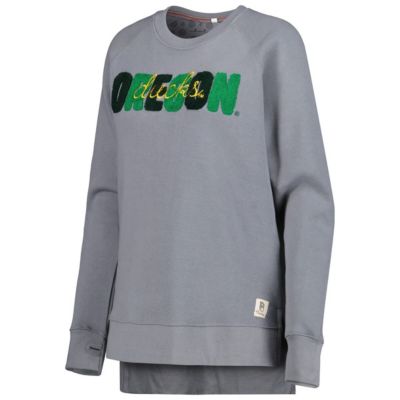 NCAA Oregon Ducks Pinehurst Chenille Raglan Pullover Sweatshirt