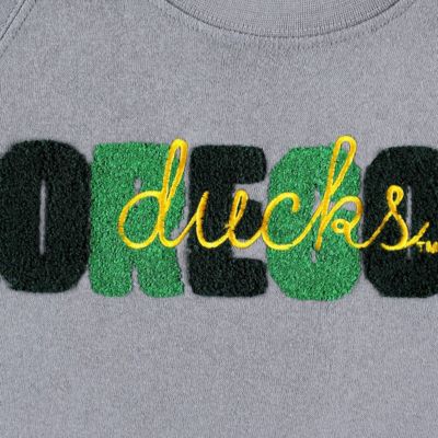 NCAA Oregon Ducks Pinehurst Chenille Raglan Pullover Sweatshirt