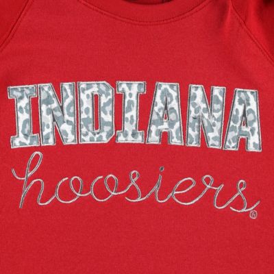 NCAA Indiana Hoosiers Steamboat Animal Print Raglan Pullover Sweatshirt