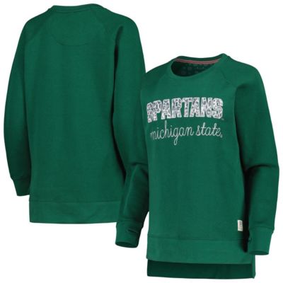 NCAA Michigan State Spartans Steamboat Animal Print Raglan Pullover Sweatshirt