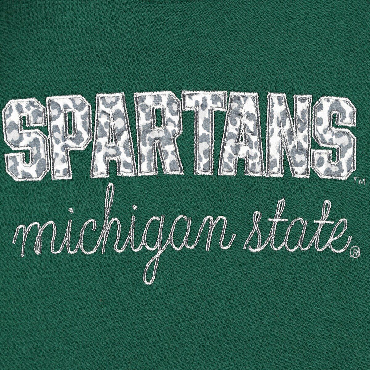 NCAA Michigan State Spartans Steamboat Animal Print Raglan Pullover Sweatshirt