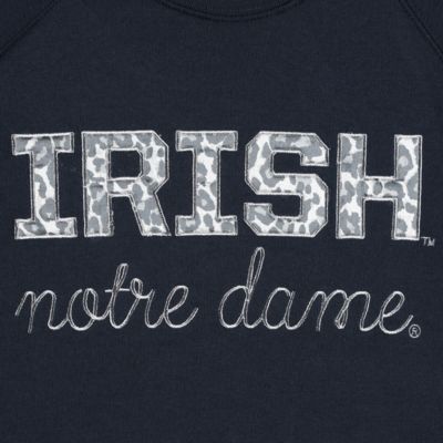 NCAA Notre Dame Fighting Irish Steamboat Animal Print Raglan Pullover Sweatshirt