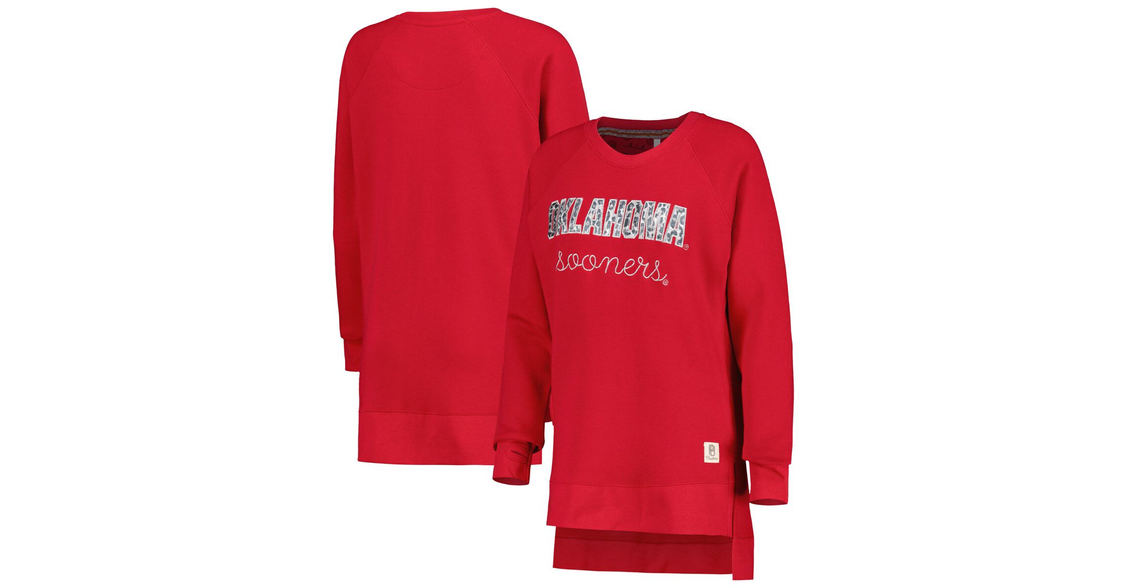 NCAA Oklahoma Sooners Steamboat Animal Print Raglan Pullover Sweatshirt