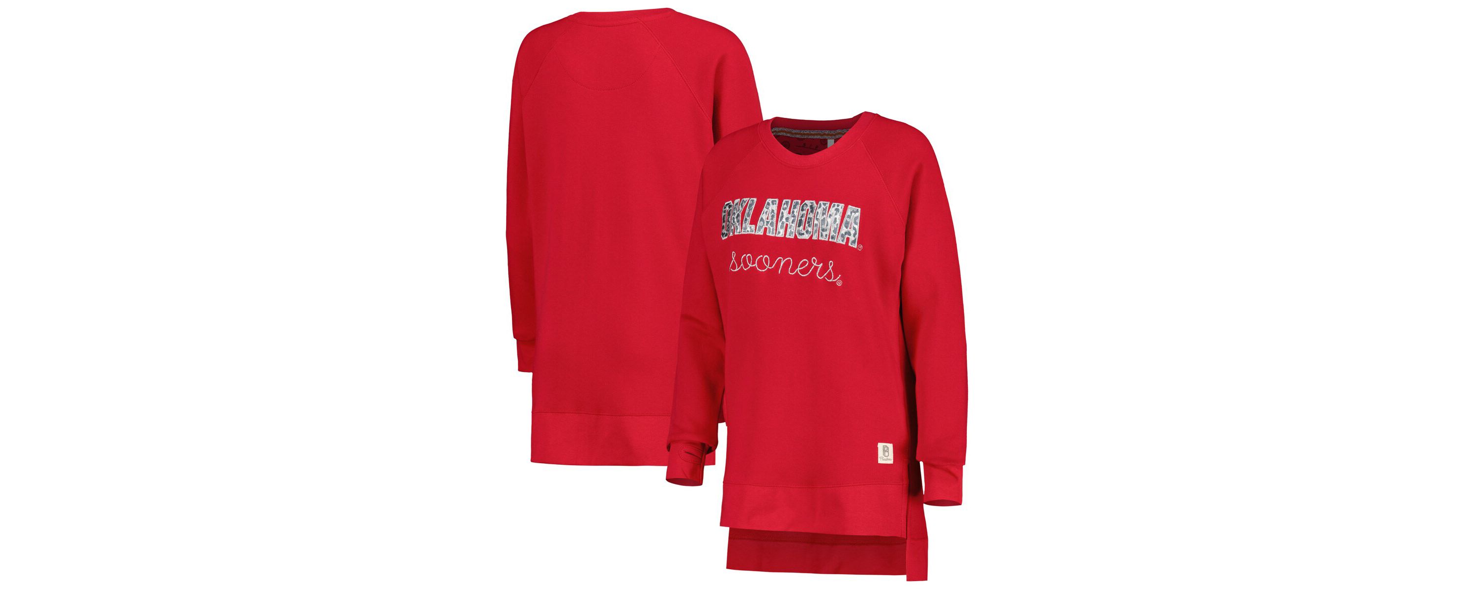 NCAA Oklahoma Sooners Steamboat Animal Print Raglan Pullover Sweatshirt