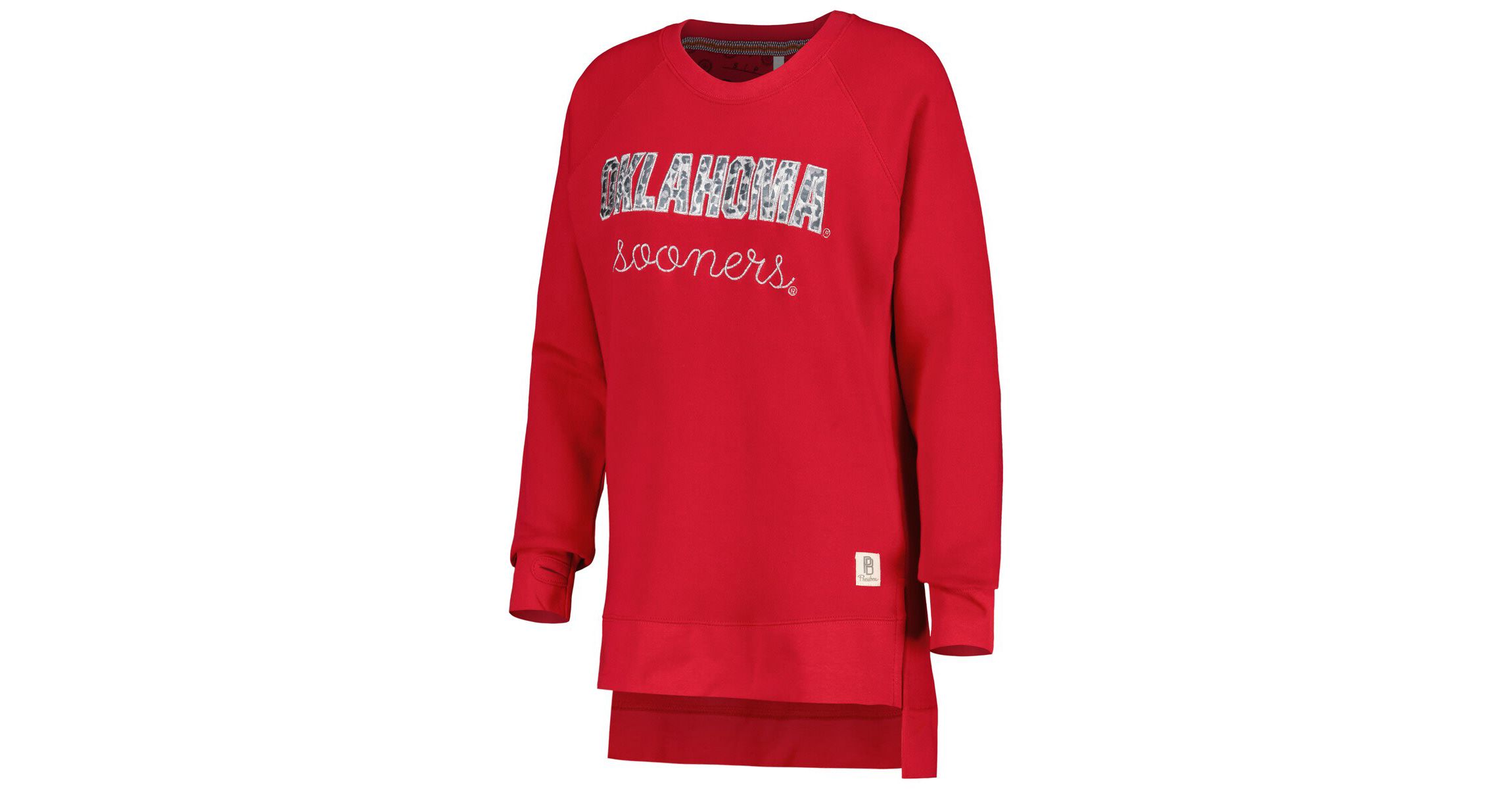 NCAA Oklahoma Sooners Steamboat Animal Print Raglan Pullover Sweatshirt