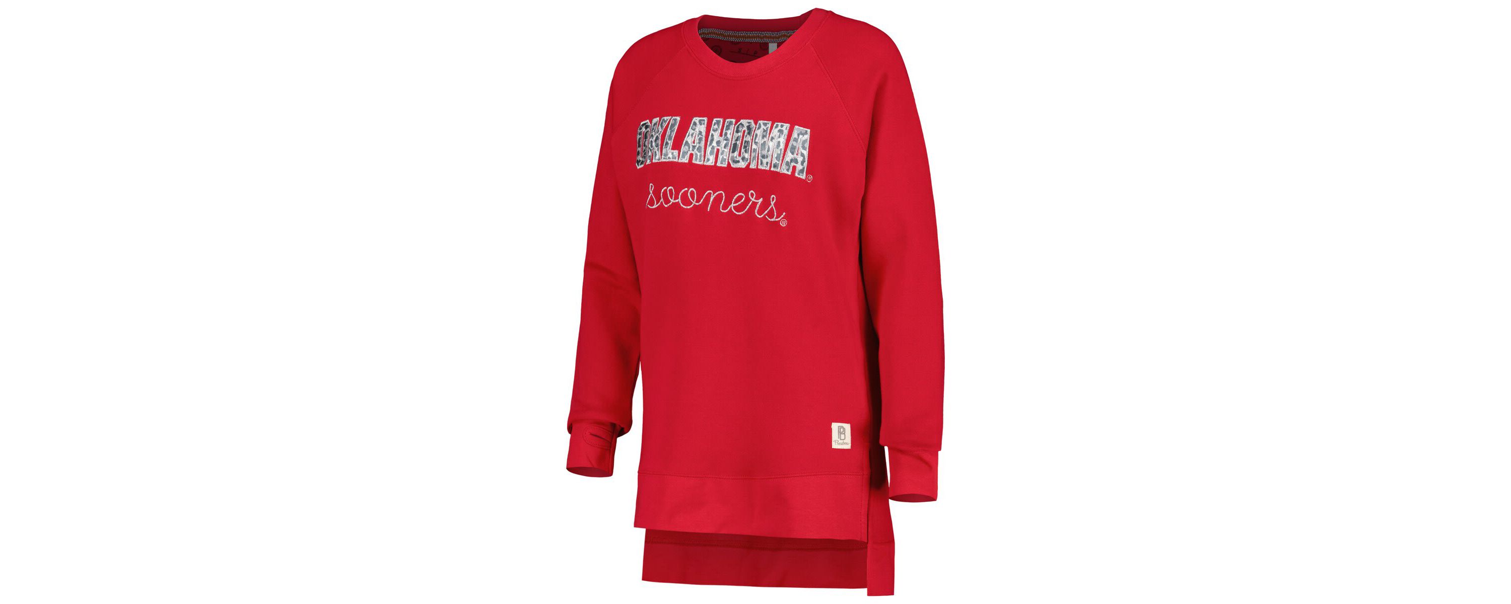 NCAA Oklahoma Sooners Steamboat Animal Print Raglan Pullover Sweatshirt