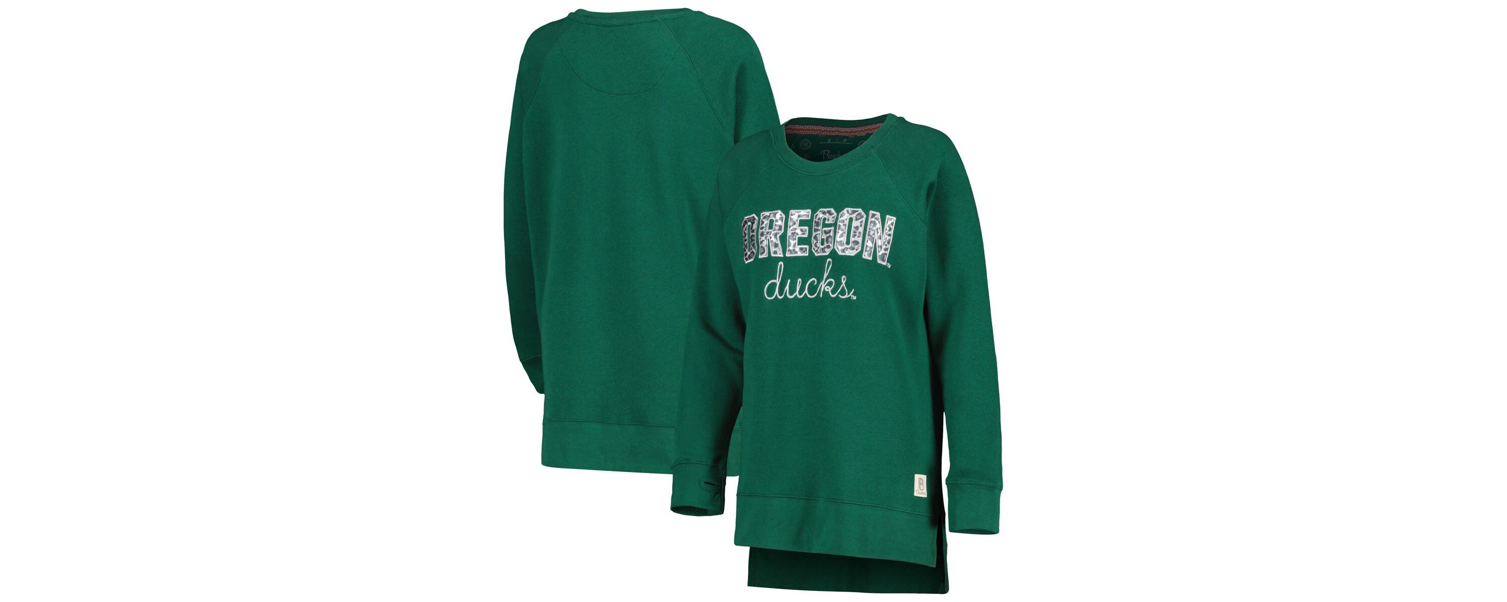 NCAA Oregon Ducks Steamboat Animal Print Raglan Pullover Sweatshirt