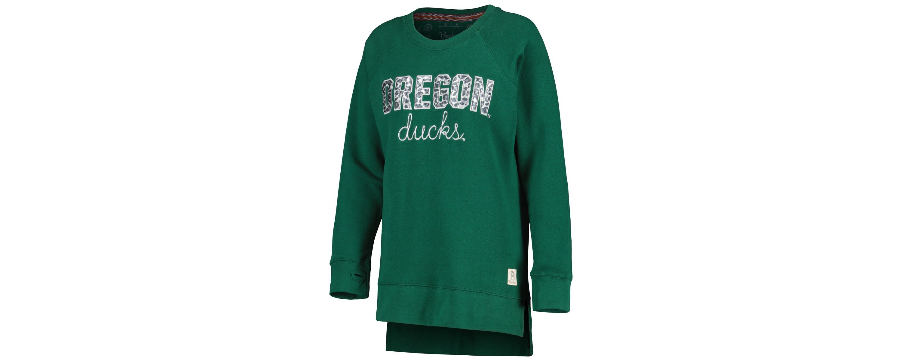 NCAA Oregon Ducks Steamboat Animal Print Raglan Pullover Sweatshirt