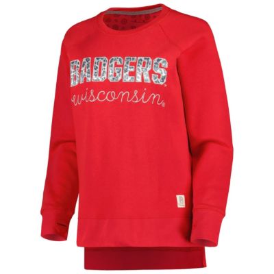 NCAA Wisconsin Badgers Steamboat Animal Print Raglan Pullover Sweatshirt