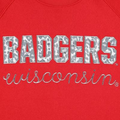 NCAA Wisconsin Badgers Steamboat Animal Print Raglan Pullover Sweatshirt