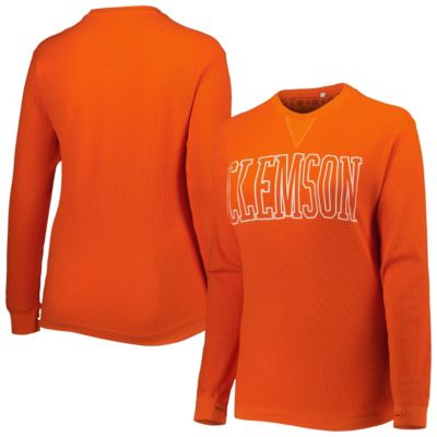 NCAA Clemson Tigers Surf Plus Size Southlawn Waffle-Knit Thermal Tri-Blend Long Sleeve T-Shirt