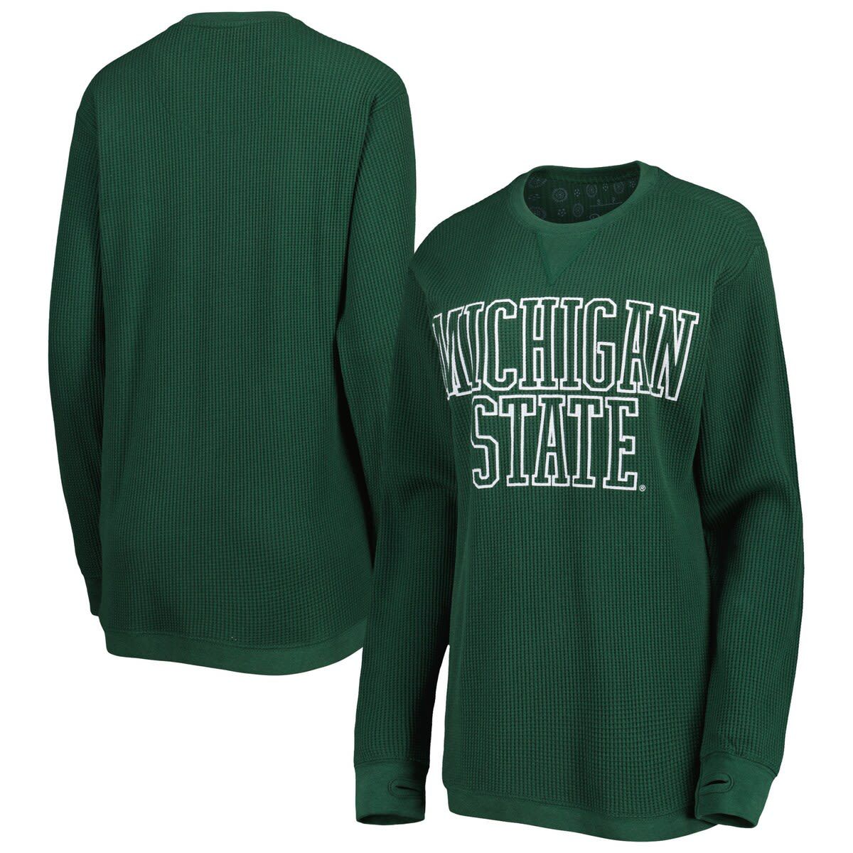NCAA Michigan State Spartans Surf Plus Size Southlawn Waffle-Knit Thermal Tri-Blend Long Sleeve T-Shirt