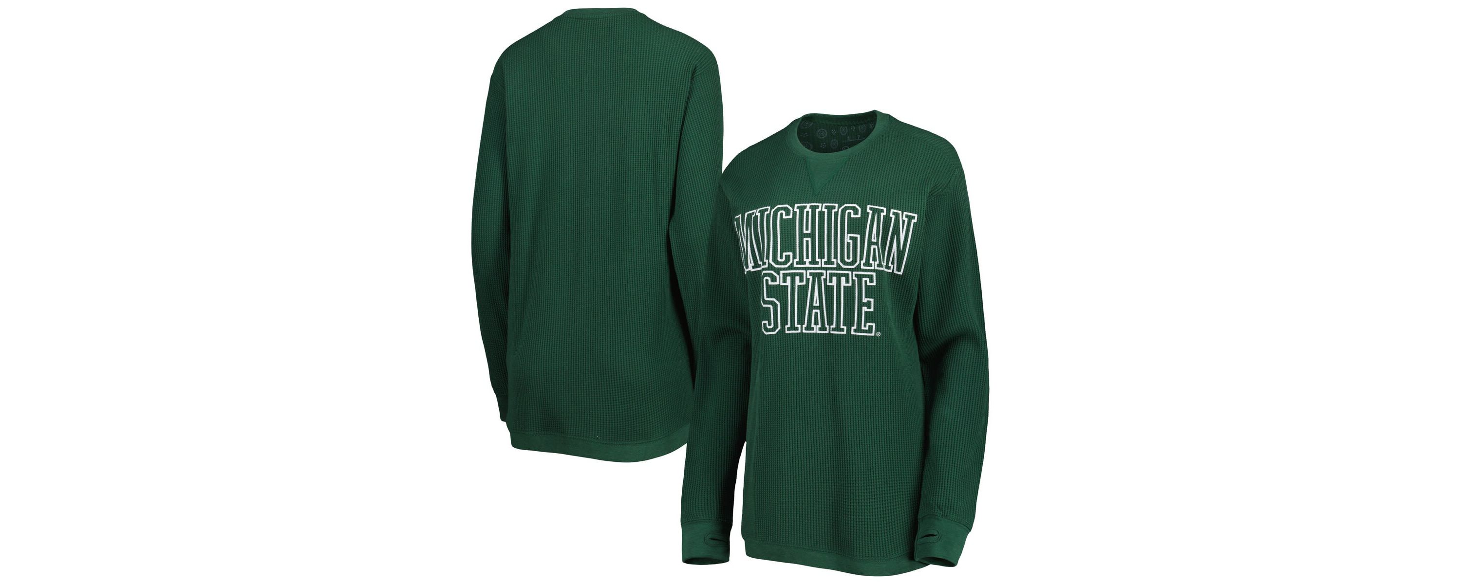 NCAA Michigan State Spartans Surf Plus Size Southlawn Waffle-Knit Thermal Tri-Blend Long Sleeve T-Shirt