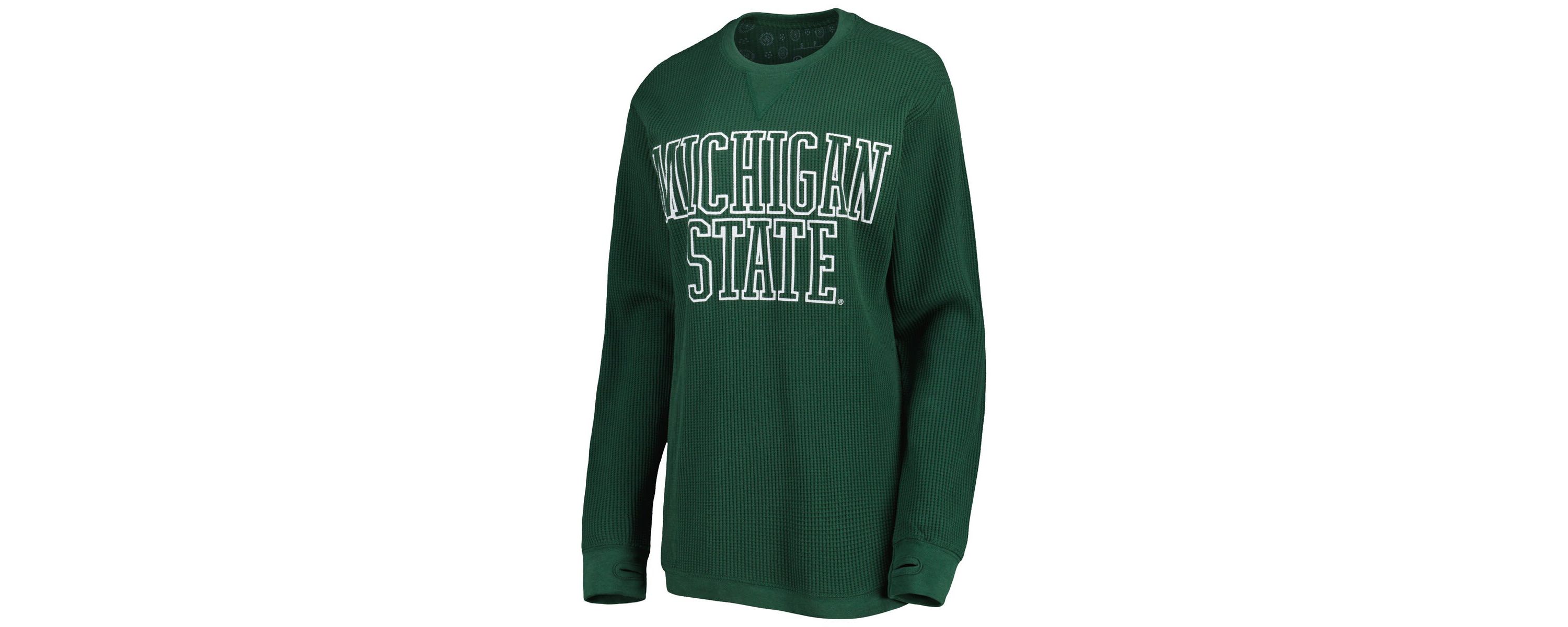NCAA Michigan State Spartans Surf Plus Size Southlawn Waffle-Knit Thermal Tri-Blend Long Sleeve T-Shirt