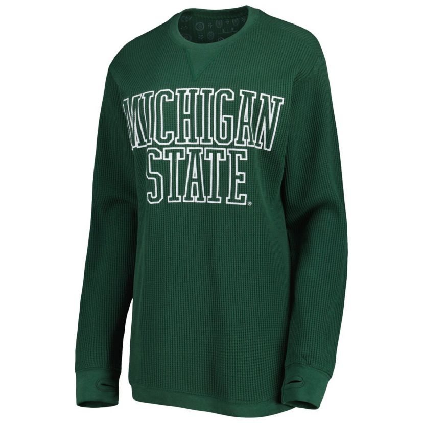 NCAA Michigan State Spartans Surf Plus Size Southlawn Waffle-Knit Thermal Tri-Blend Long Sleeve T-Shirt